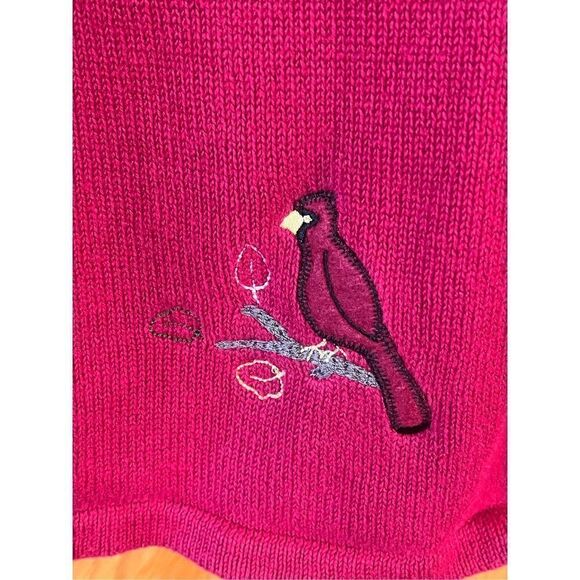 Breckenridge 90s vintage red sweater embroidered holiday birds 2X (2039)￼￼ - Picture 8 of 8